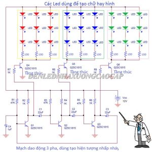 Sơ đồ mạch đèn LED nguồn 12V