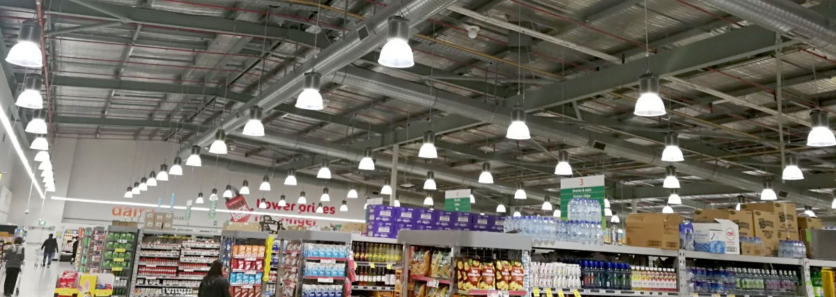 Đèn LED nhà xưởng 50w chiếu sáng trung tâm thương mại